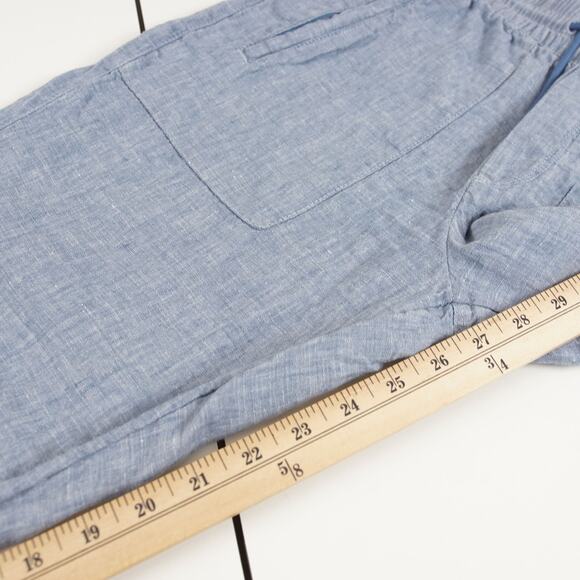 Athleta Retreat Linen Blue Slim Fit Jogger Pants Womens Sz 2 - Picture 7 of 11